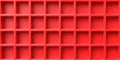 Red open empty boxes abstract background. Book self, showcase template. 3d illustration Royalty Free Stock Photo