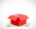 Red open empty gift box. Vector Stock Illustration Royalty Free Stock Photo