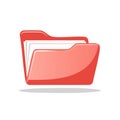 Red Open Folder Icon with Documents Vector Illustration for Web and Print Design Royalty Free Stock Photo