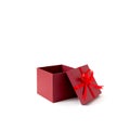 Red open gift box with ribbon Royalty Free Stock Photo