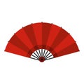 Red open hand fan icon isolated Royalty Free Stock Photo
