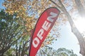 Red Open House for Sale/Rent signage in Autumn Royalty Free Stock Photo