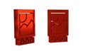 Red Open matchbox and matches icon isolated on transparent background.