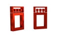 Red Open matchbox and matches icon isolated on transparent background.