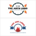arts fire circle clock logo design