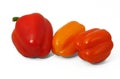Red and orange bell pepers Royalty Free Stock Photo