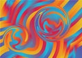 Red Orange and Blue Gradient Curvature Ripple Lines Background Royalty Free Stock Photo