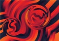 Red Orange and Blue Gradient Wavy Ripple Lines Background Royalty Free Stock Photo