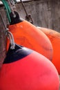 Red and orange buoys