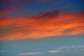Red orange clouds in dramatic sunset sky Royalty Free Stock Photo