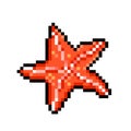 Red starfish pixel art vector drawing