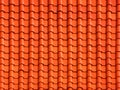 Red and orange corrugated tile element of roof. Seamless pattern. Royalty Free Stock Photo