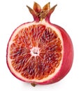 Red orange cut ripe pomegranate.