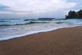 red and orange dramatic sunset on the sea beach Royalty Free Stock Photo