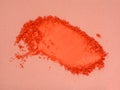 Red orange eyeshadow sample. Royalty Free Stock Photo