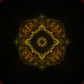 Glowing neon mandala digital art