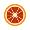 Red orange fruit flat icon isolated on white background for your web and mobile app design Royalty Free Stock Photo
