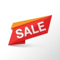 Red and orange geometric banner with the word SALE in bold, white letters Royalty Free Stock Photo