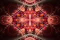 Red Orange Geometric fractal illustrate daydreaming imagination psychedelic space dreams magic nuclear explosion