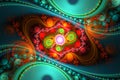 Red Orange Geometric fractal illustrate daydreaming imagination psychedelic space dreams magic nuclear explosion