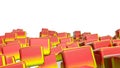 Red-orange glossy three-dimensional cubes. background. 3D rendering Royalty Free Stock Photo