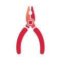 Red and orange gradient flat icon of pliers hand tool for construction repair and industrial work Royalty Free Stock Photo