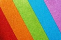 Red, orange, green, blue, purple glitter. Abstract shiny colorful background. A set of paper for decoration and design of Royalty Free Stock Photo