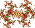 Red green bright fractal abstract background, flowery texture