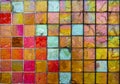 Red and Orange Iridescent Tile Grid Royalty Free Stock Photo