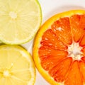 Red orange, lemon, lime slices Royalty Free Stock Photo