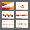 Red and orange multipurpose Brochure flyer leaflet website template flat design