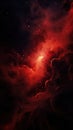 A red and orange nebula in the sky with a bright star, AI Royalty Free Stock Photo