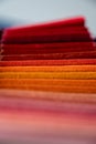 Red, orange and pink gradient of soft velvet fabric samples in abstract way Royalty Free Stock Photo