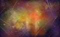 Red, orange, purple space illustration background with a bright white stars Royalty Free Stock Photo