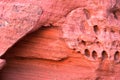 Red and Orange Sandstone Rock Formations along the Bone Wash Elephant Arch Trail in Red Cliffs National Desert Reserve in Saint Ge Royalty Free Stock Photo