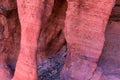 Red and Orange Sandstone Rock Formations along the Bone Wash Elephant Arch Trail in Red Cliffs National Desert Reserve in Saint Ge Royalty Free Stock Photo