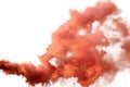 Red and orange smoke isolated on white background Royalty Free Stock Photo
