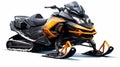 Red Orange Snowmobile With Realistic Renderings And Dynamic Brushwork Royalty Free Stock Photo