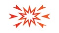 Red and Orange Starburst Explosion Icon Vector, vector design Generative AI Royalty Free Stock Photo