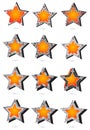 Red Orange Stars Collection with Borders