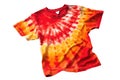 Red And Orange Tiedye Tshirt For Girl On Isolated White Background