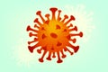 Red/orange virus over light background