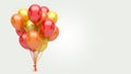 Red, orange and yellow balloons on white background. 3D illustration Royalty Free Stock Photo