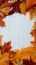 Red, Orange, yellow, green Autumn Leaves Background Royalty Free Stock Photo