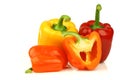 Red, orange and yellow paprika(capsicum) Royalty Free Stock Photo