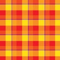 Red orange and yellow plaid tartan pattern vector