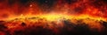 Red Orange Yellow Space , Panoramic Background. Generative AI Royalty Free Stock Photo