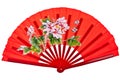 Red oriental chinese fan Royalty Free Stock Photo