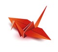 Red origami crane