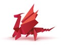 Red origami dragon